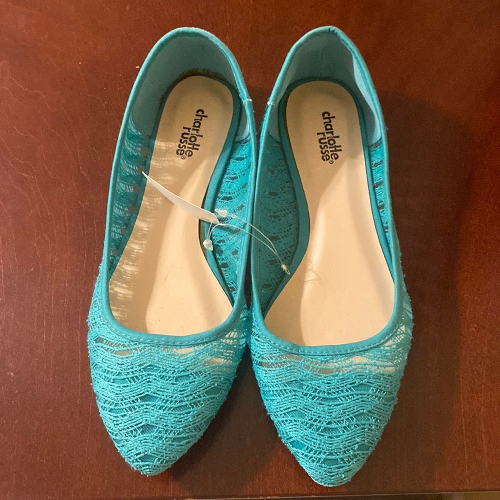 New! Teal Turquoise Flats